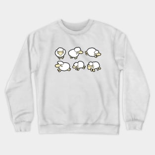 Fluffy White Sheep Cartoon Emoticons Crewneck Sweatshirt